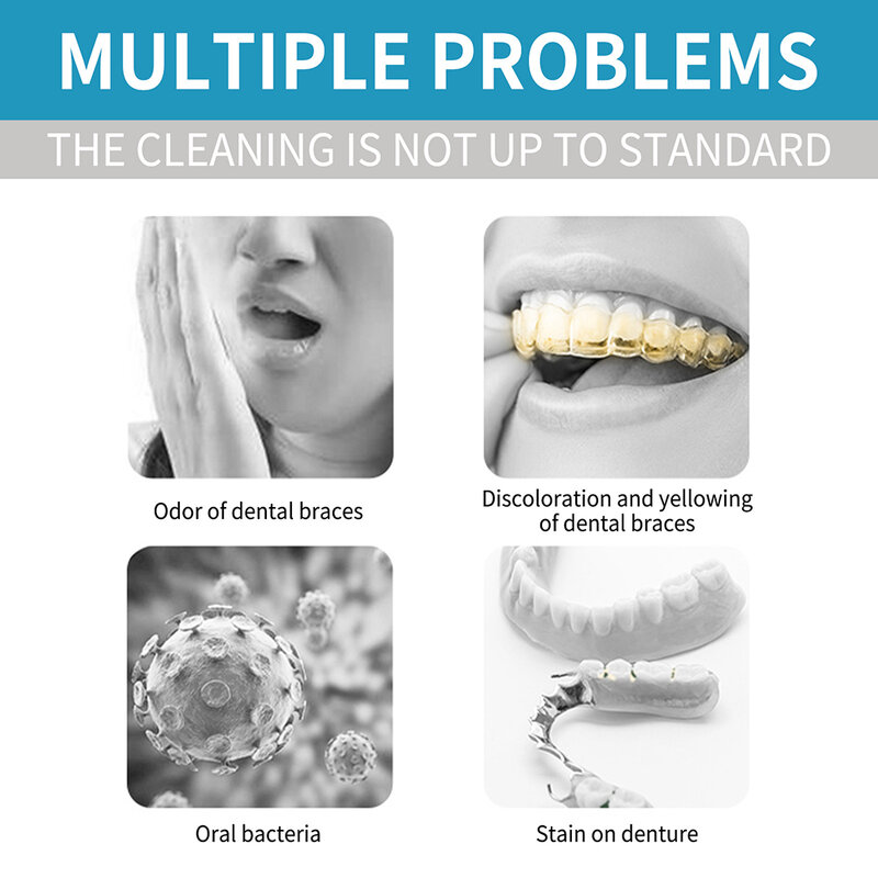 عوامل تنظيف الأسنان كاذبة سهلة الاستخدام فعالة طحن الأسنان
