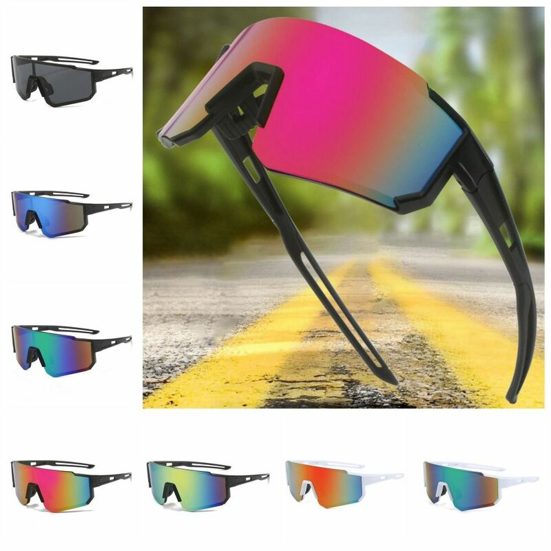 نظارات شمسية لركوب الدراجات مقاومة للأشعة تحت البنفسجية للرجال والنساء ، نظارات شمسية عالية الدقة بلون رياضي خارجي ، إطار كبير عتيق ، نظارات ركض مقاومة للرياح ، نظارة UV400