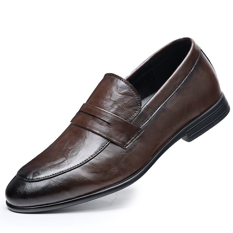 حذاء من الجلد الأصلي الإيطالي للرجال ، قدم واحد ، خفيف الوزن ، فاخر ، ترفيهي ، عمل ، مكتب ، عالي الجودة ، Sho