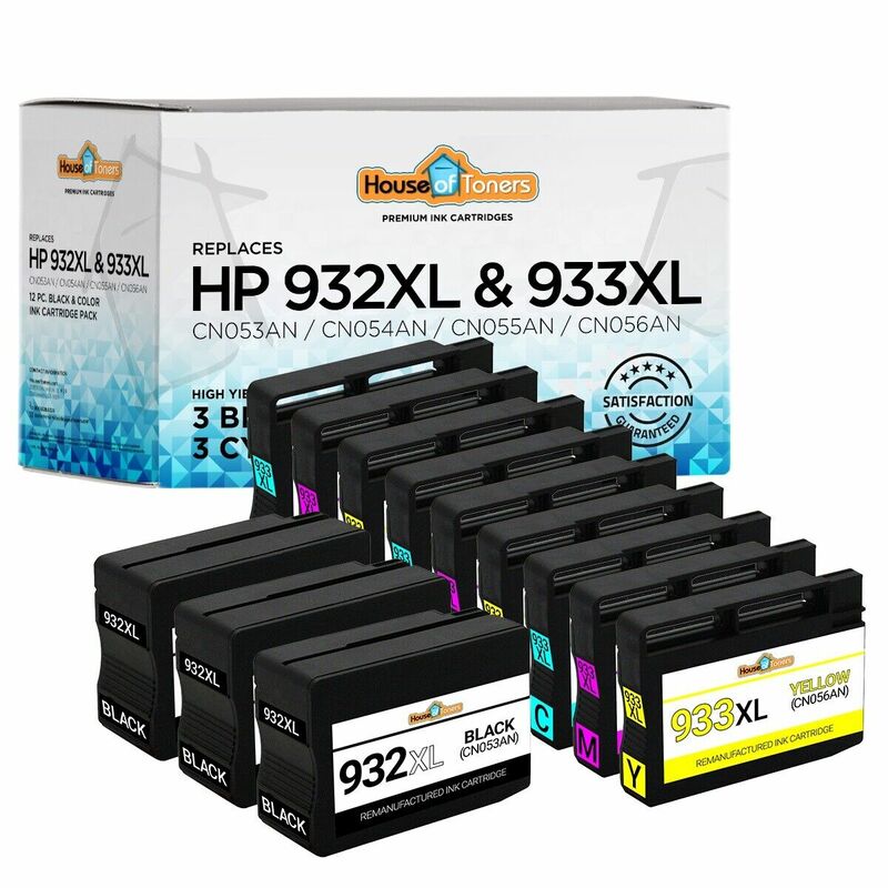 12PK 932 XL 933 XL Ink (CN053A/CN054A/CN055A/CN056A) ل HP Officejet 6700 7610