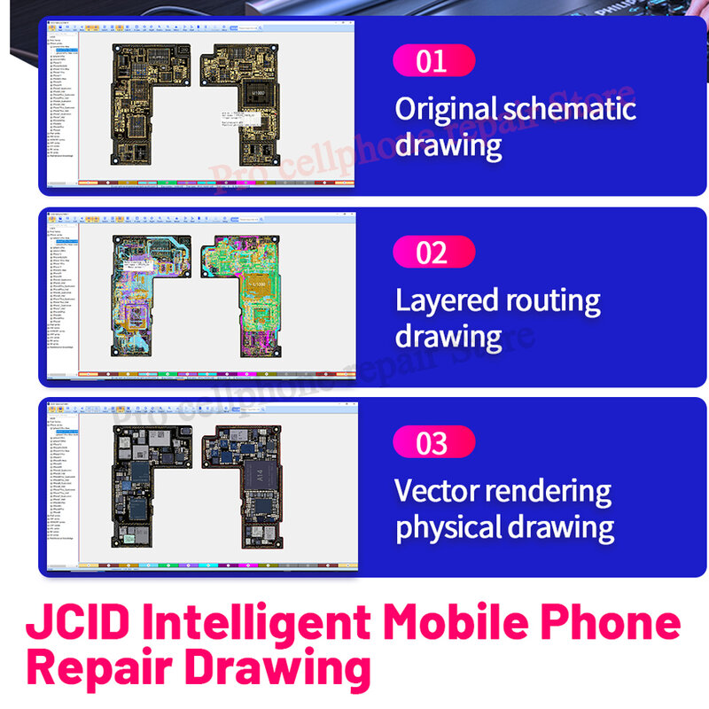 JCID ذكي الهاتف المحمول إصلاح الرسم التخطيطي الرسم البياني Bitmap آيفون باد أندرويد الهواتف الذكية الدوائر المتكاملة