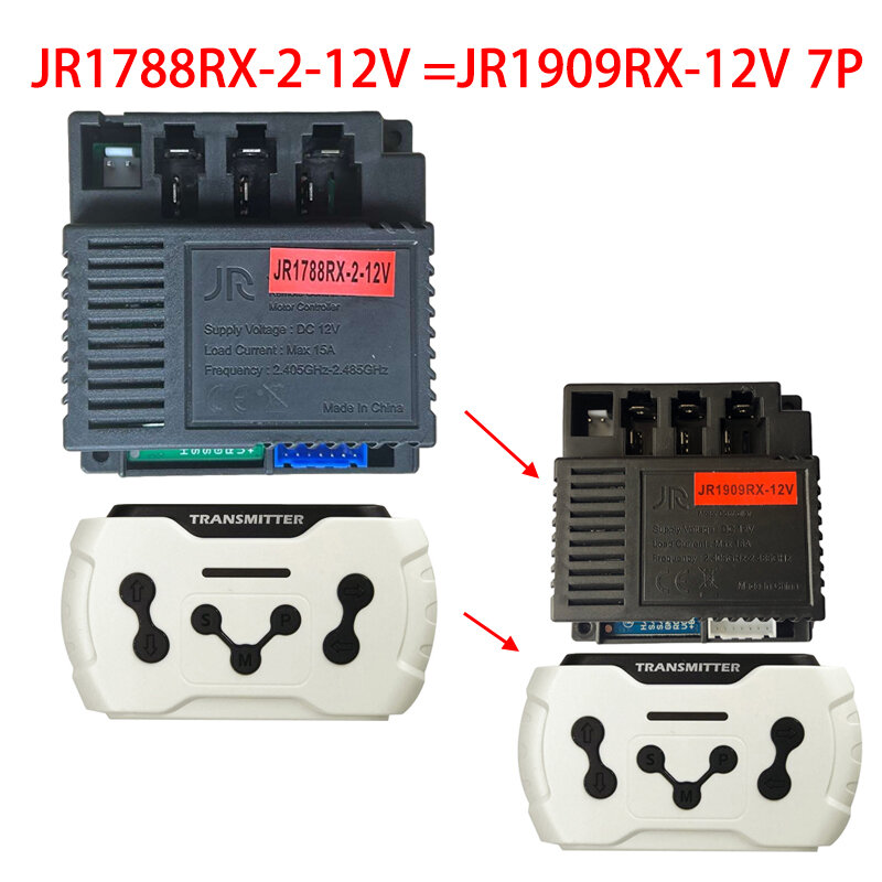 JR1909RX-12V الأطفال لعبة سيارة كهربائية 2.4G بلوتوث استقبال جهاز التحكم عن بعد ، JR1788RX-2-12V مع وظيفة بداية سلسة