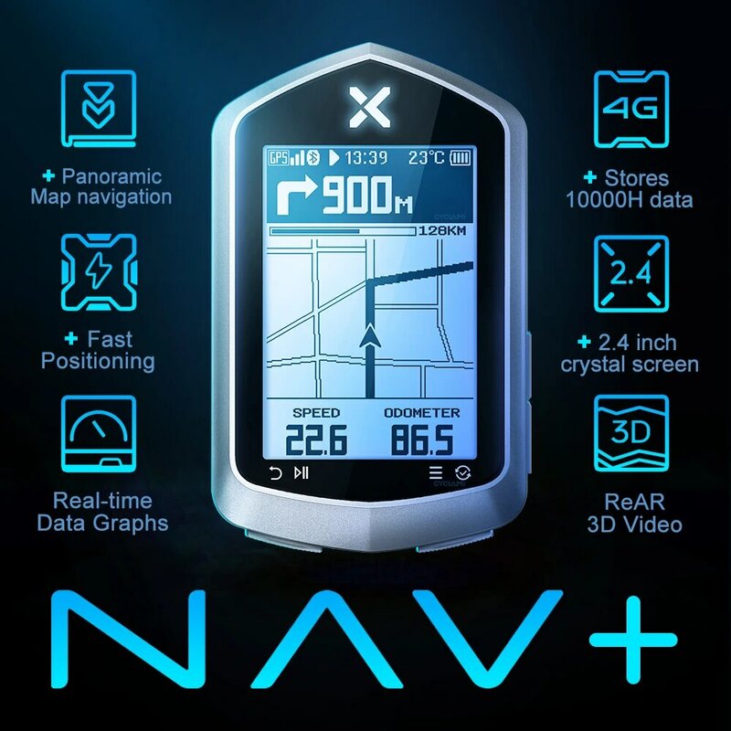 XOSS-NAV2 نظام تحديد المواقع دراجة الكمبيوتر ، دراجة ركوب الدراجات خريطة ، عداد السرعة اللاسلكي ، متب عداد المسافات ، خريطة الملاحة ، NAV2