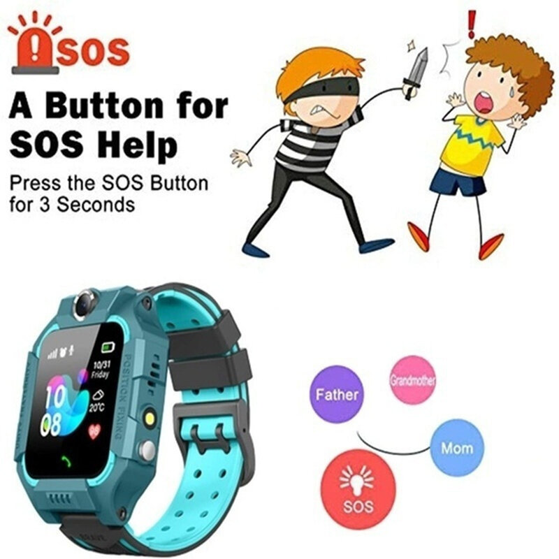 ساعة ذكية للأطفال نظام تحديد المواقع HD دعوة رسالة صوتية مقاوم للماء الأطفال Smartwatch مع بطاقة Sim SOS صور ساعة لمدة 4-16 سنة