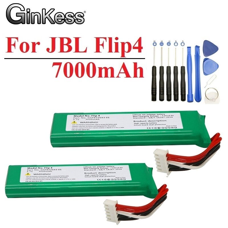 بطارية 3.7 فولت JBL Flip 4 Flip 4 7000mAh بطارية قابلة للشحن GSP872693 01 لسماعة JBL Flip 4 Flip 4 إصدار خاص Bateria
