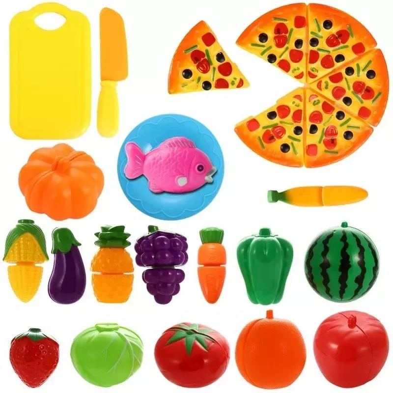 لعبة محاكاة المطبخ الكلاسيكية للأطفال ، قطع الفاكهة والخضراوات ، لعبة مونتيسوري التعليمية ، هدية أطفال عشوائية ، 10