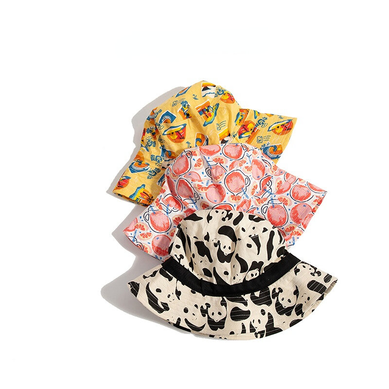 الصيف القطن الكرتون طباعة صياد قبعة الكرتون الطفل قبعة UV حماية الصبي قبعة الأطفال بنما في الهواء الطلق الشاطئ فتاة قبعة الشمس