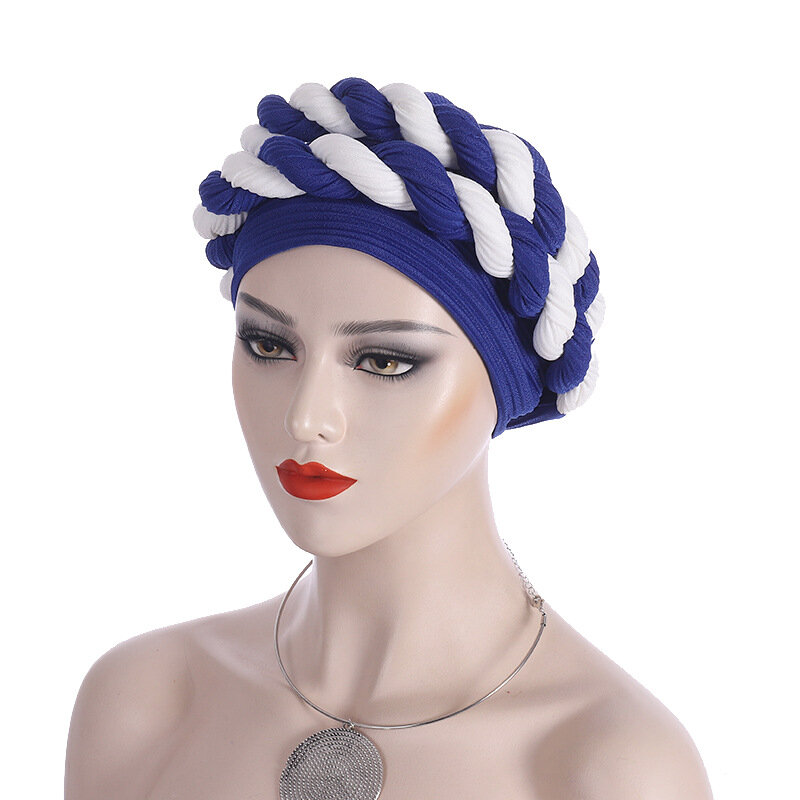 المرأة بلون الخرز جديلة قبعة عمامة مسلم جاهزة لارتداء الحجاب غطاء الرأس بسط الإسلامية رئيس التفاف قبعة الهندي