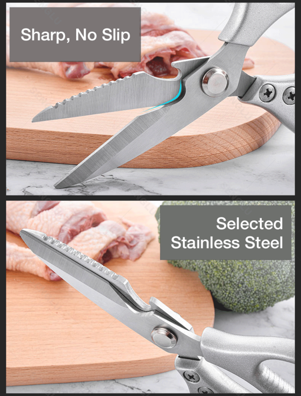 مقص المطبخ الفولاذ المقاوم للصدأ الدجاج العظام المقصات سكين المطبخ أداة للخضراوات اللحوم الشواء بطة السمك القاطع