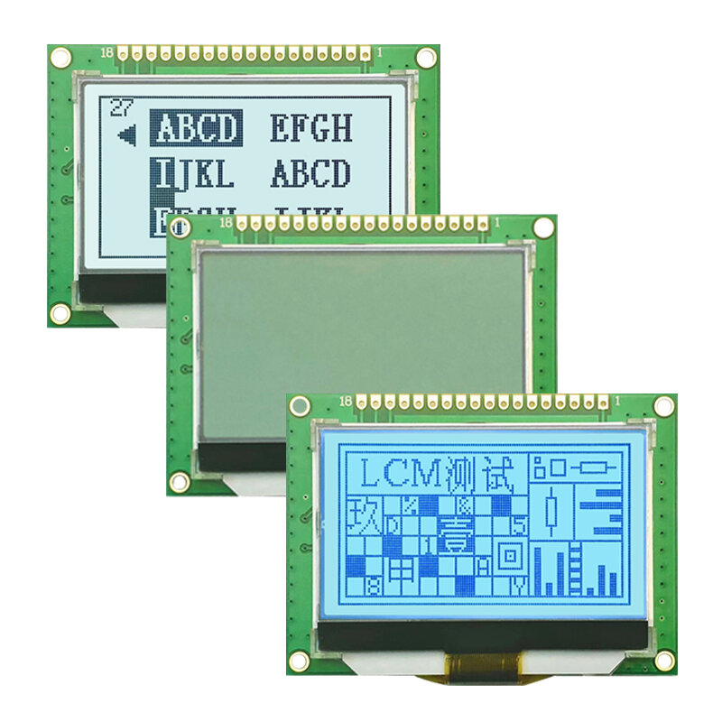 شاشة lcd عالية الجودة مخصصة STN ذات إضاءة خلفية بيضاء ورمادية ST7565R drive 12864-09 أحادية العين وحدة cog شاشة lcd