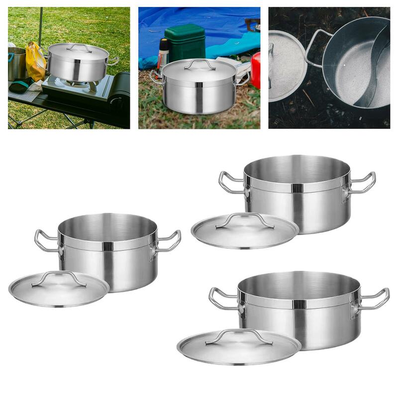 وعاء الطبخ الفولاذ المقاوم للصدأ مع غطاء ، وعاء عميق ، الثقيلة ، وعاء الطبخ الصغيرة للمطبخ ، المنزلية ، قدر التجارية