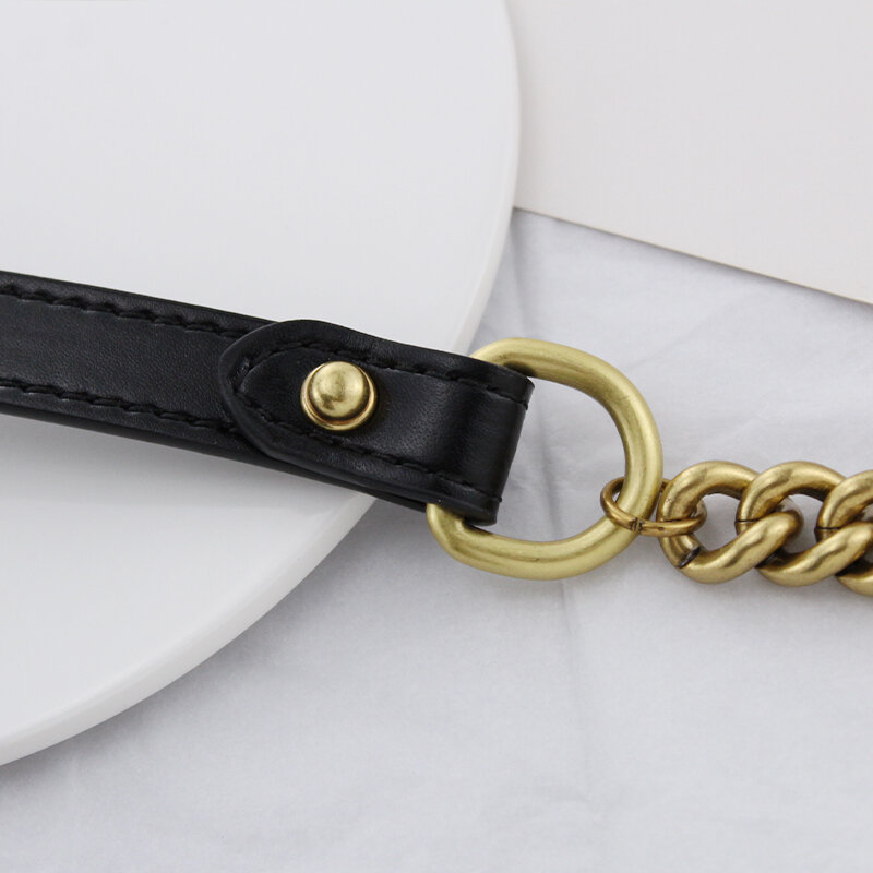 TINBERON حقيبة سلسلة حزام حقيبة يد مقابض الكتف الأشرطة خمر الذهب حقيبة حزام ل Crossbody الفاخرة مصمم حقائب جلدية حزام