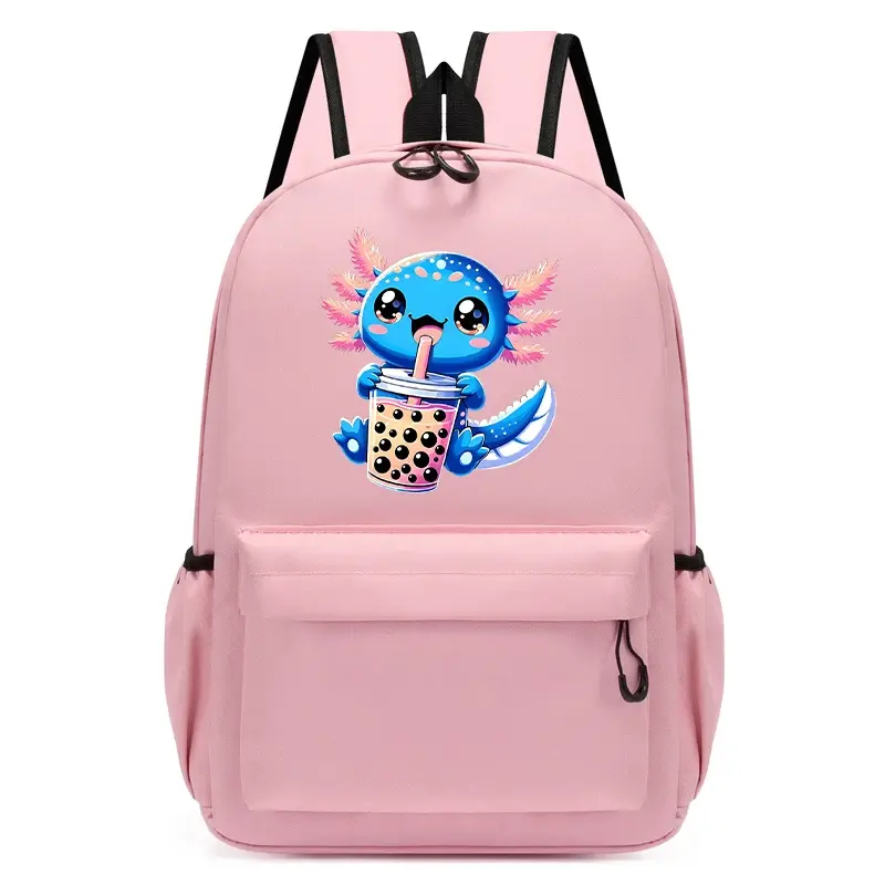 حقيبة ظهر Boba Axolotl للشاي الفقاعي للأولاد والبنات ، حقيبة مدرسية خفيفة الوزن مقاومة للماء ، حقيبة كتب للأطفال ، حقائب ظهر للأطفال ، حقيبة نهارية