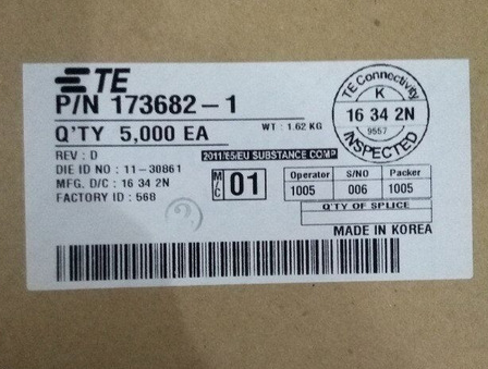 100pcs/lot 173682-1 for:20-22AWG 100% New