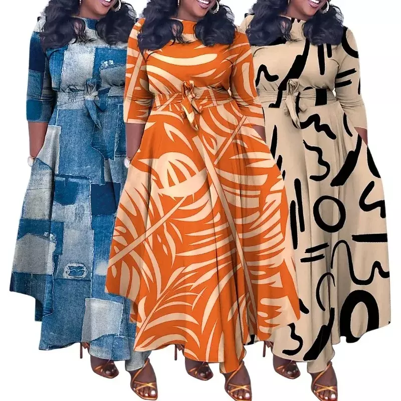 فساتين الحفلات الأفريقية للنساء ، فساتين الدانتيل ، طباعة أنيقة ، تركيا فستان ماكسي مسلم ، Dashiki أنقرة ، حجم كبير ، موضة جديدة ، 2023