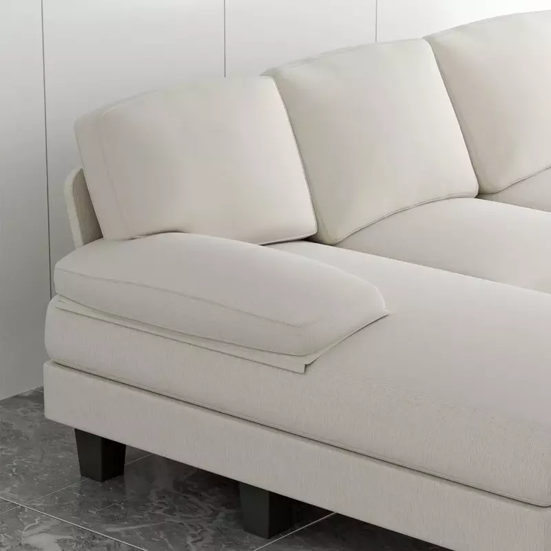 أريكة نوم مقطعية قابلة للتحويل ، أريكة على شكل حرف U ، مجموعة أثاث غرفة المعيشة ، قماش حديث ، 4 مقاعد