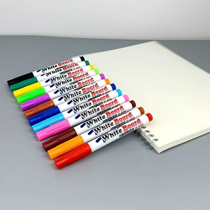 Y1UB 12 قطعة قلم تحديد ملون قابل للمسح لكتب التلوين للأطفال والكبار