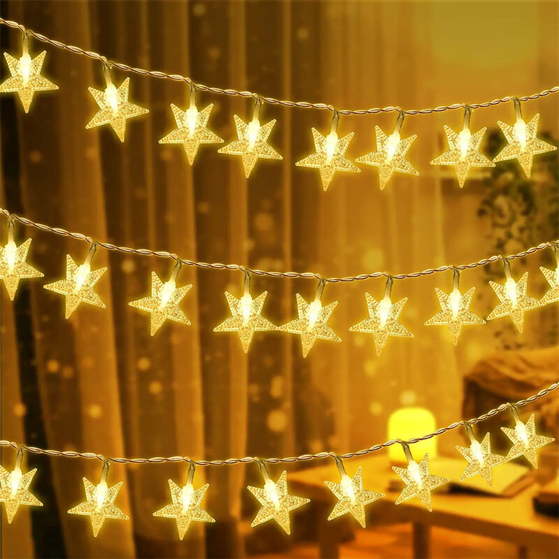 5 متر 50 المصابيح المكونات في شكل نجمة أضواء سلسلة جنية LED عطلة الإضاءة الجنية جارلاند لقضاء عطلة عيد الميلاد ديكور حفلات الزواج