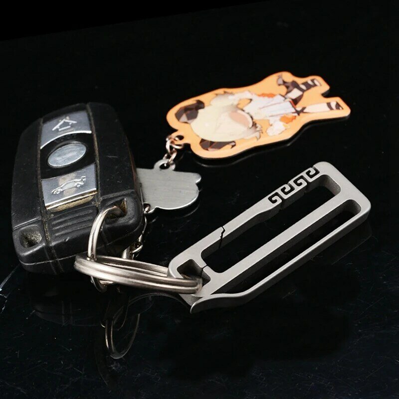 سلسلة مفاتيح بإبزيم وحزام من سبائك التيتانيوم ، حلقة تعليق خصر للرجال ، أداة خارجية ، بيع بالتجزئة
