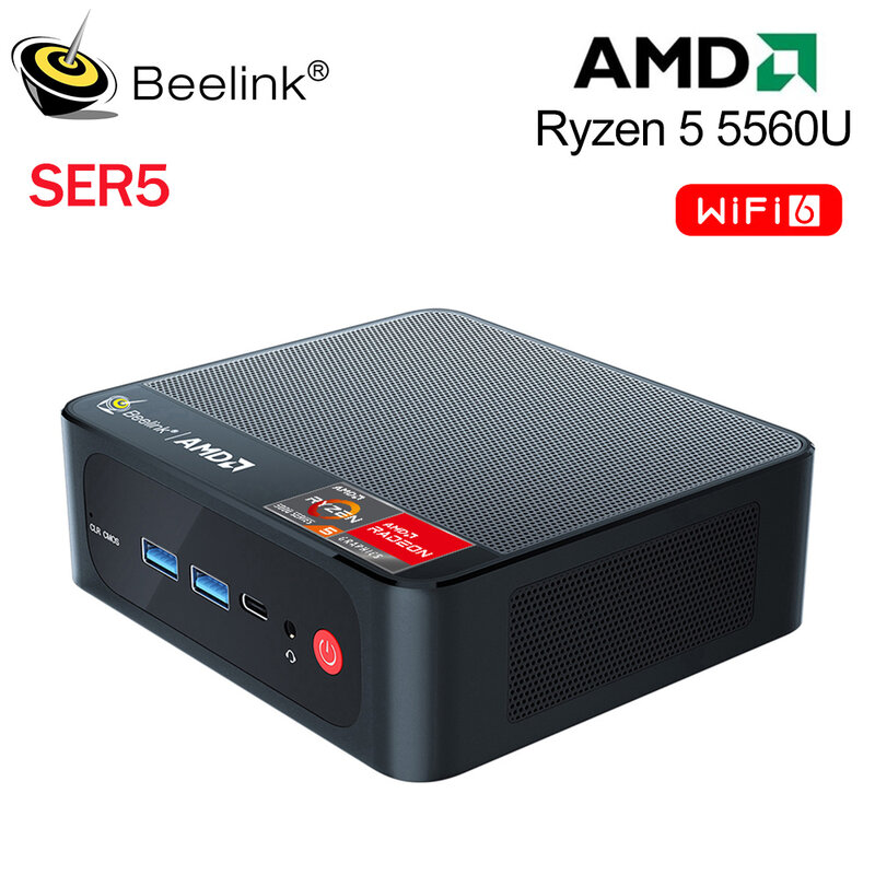 Beelink-SER5 ريزن 7 5560U كمبيوتر مصغر ، DDR4 ، 32GB SSD ، 500GB ، NVME ، Wifi6 كمبيوتر مكتبي ، VS SER5 Max 5800H 5700U 5500U ، 2023
