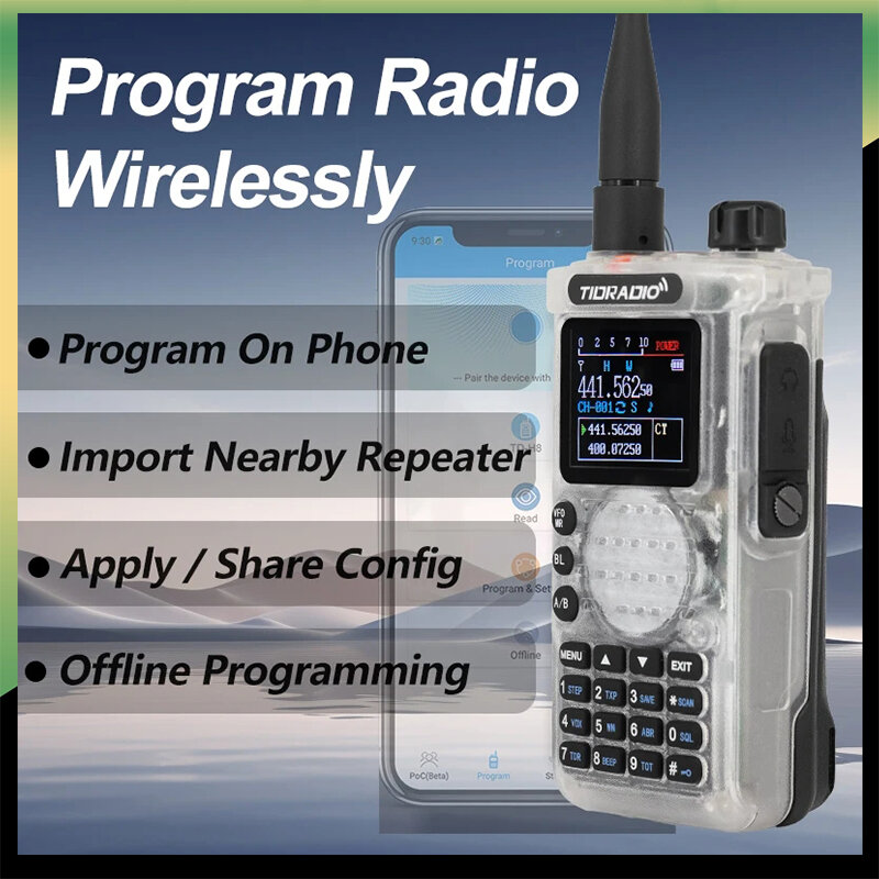 TIDRADIO-Talkie 10W تطبيق اتصال طويل المدى للهاتف ، برمجة لاسلكية ، طاقة عالية ، VHF ، UHF ، wam راديو اتجاهين ، TD H8