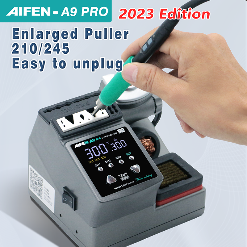 AIFEN-A9pro محطة لحام ، متوافق الأصلي لحام الحديد تلميح ، مقبض التحكم في درجة الحرارة ، لحام إعادة العمل ، 210 ، 245 ، 115