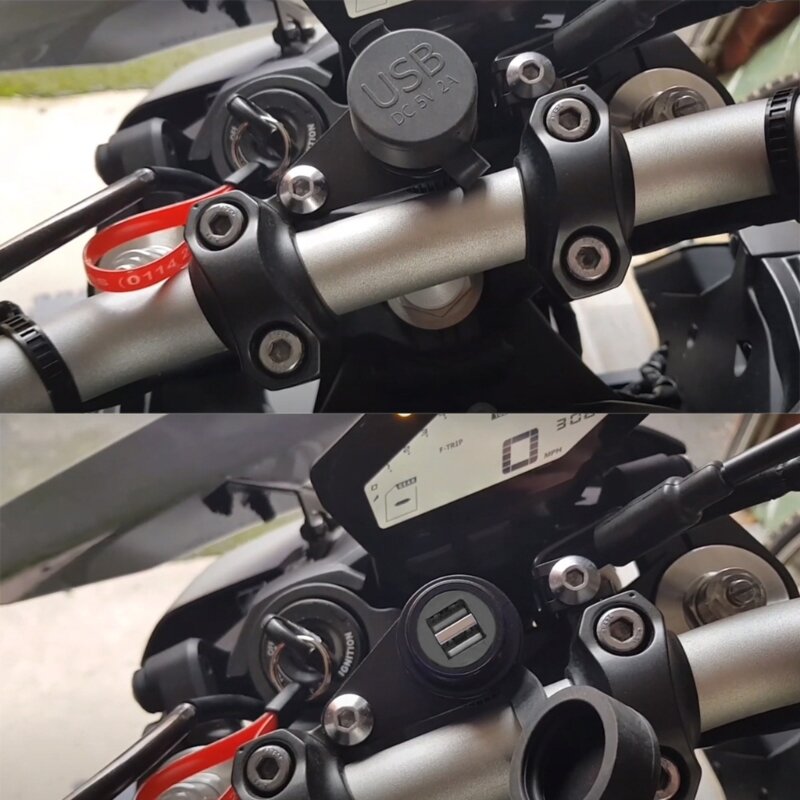 دراجة نارية تعديل الملحقات المزدوج شاحن USB-قابس محول ل MT-09 SP-MT07 XSR700 XSR900 التتبع-USB شحن دروبشيب