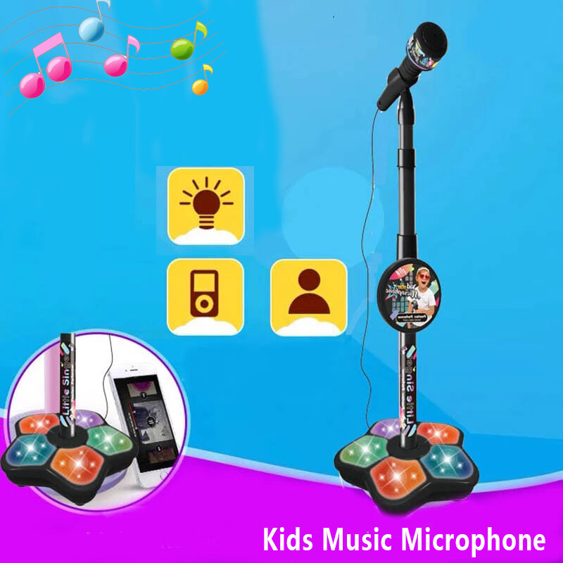 ميكروفون للأطفال مع حامل أغنية كاريوكي آلة الموسيقى أداة اللعب الدماغ التدريب ألعاب تعليمية هدية عيد ميلاد لفتاة صبي