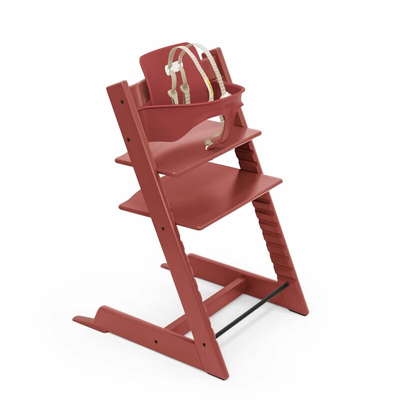 كرسي مرتفع قابل للتعديل قابل للتحويل للأطفال والكبار ، كرسي مرتفع أحمر دافئ ، يشمل مجموعة أطفال ، أحزمة قابلة للإزالة