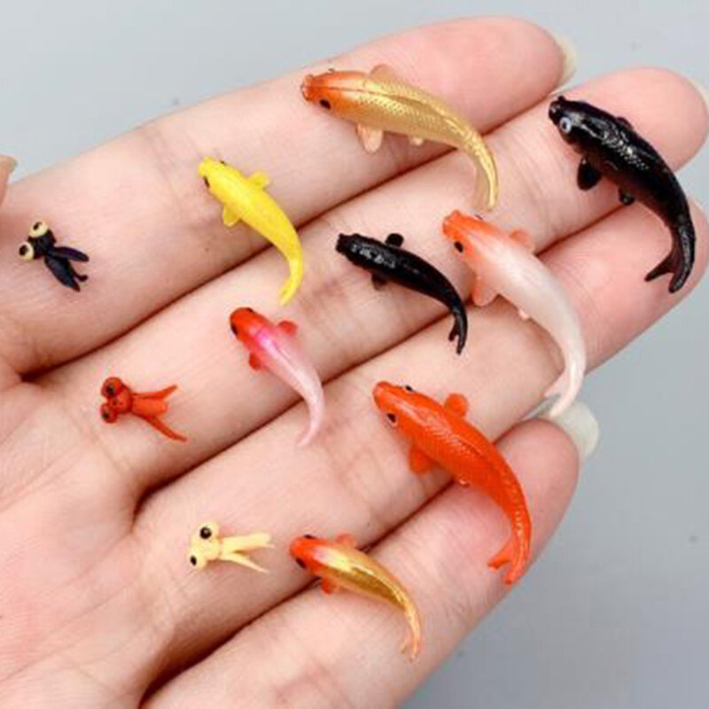 5 قطعة دمية مصغرة نموذج الأسماك Carp محاكاة الحيوانات للأطفال اللعب DIY بها بنفسك التماثيل الذهبية ديكور المنزل