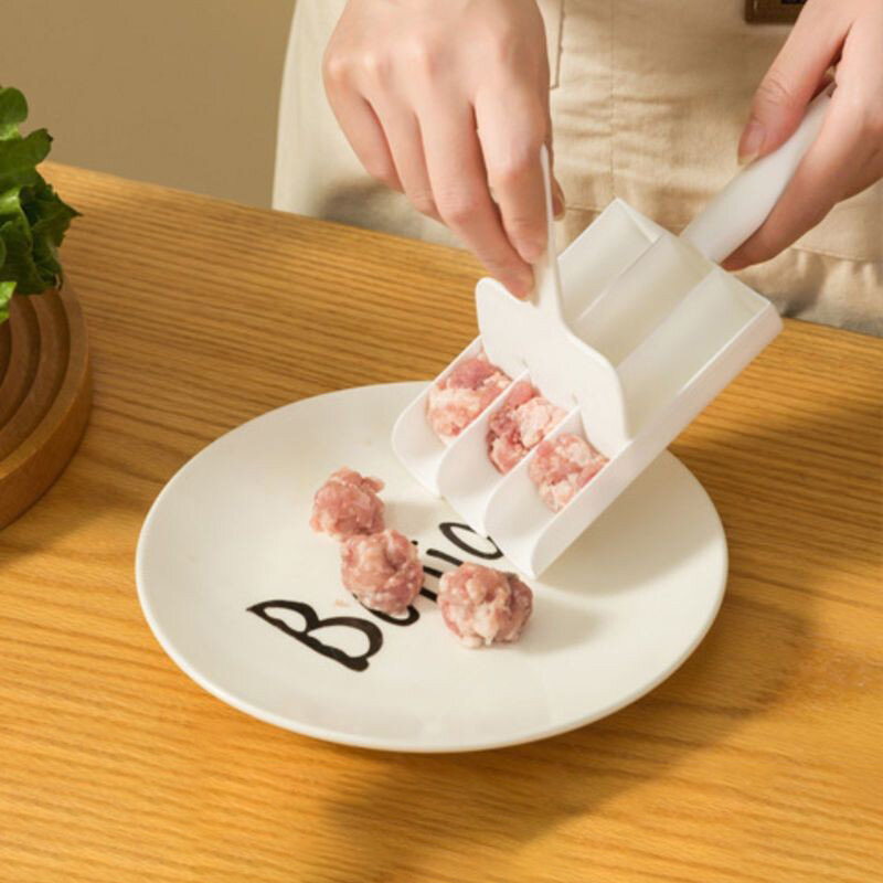 صانع كرات اللحم الثلاثي الإبداعي ، صانع كرات اللحم غير اللاصقة ، مغرفة كرات اللحم مع القطع ، إكسسوارات المطبخ
