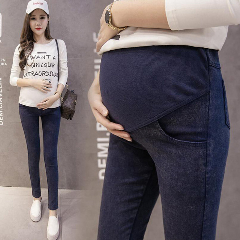 الأمومة الجينز الحمل السراويل الدنيم ملابس الأمومة بنطلون للنساء الحوامل الجينز حجم كبير