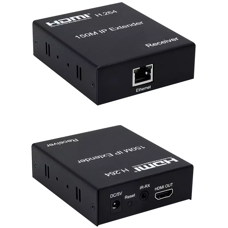 HD 150 متر HDMI IP موسع عبر RJ45 إيثرنت Cat5e Cat6 كابل عبر شبكة التبديل دعم 1 الارسال إلى استقبال متعددة H.264