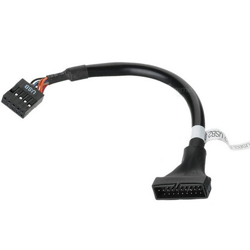 محول ل USB 2.0 اللوحة IDC 10pin/9pin أنثى إلى USB 3.0 20pin/19pin ذكر 10 سنتيمتر