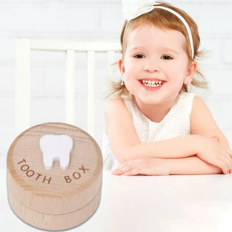 صندوق تذكار الأسنان الخشبي ، صندوق ذاكرة الطفل ، هدايا خرافية منحوتة لطيفة ، موفر الأسنان ، حاوية أسنان لصبي أو فتاة