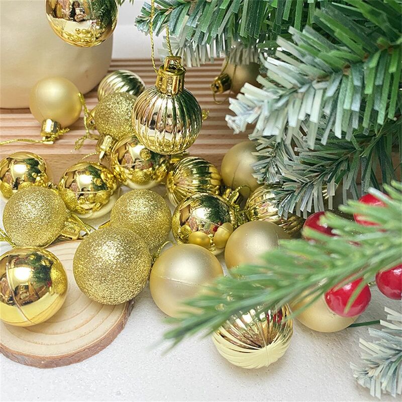 24 قطعة بريق عيد الميلاد ديكور الحلي شجرة عيد الميلاد كرات معلقة عيد ميلاد سعيد الزفاف حلية عيد الميلاد قلادة ديكور حفلات