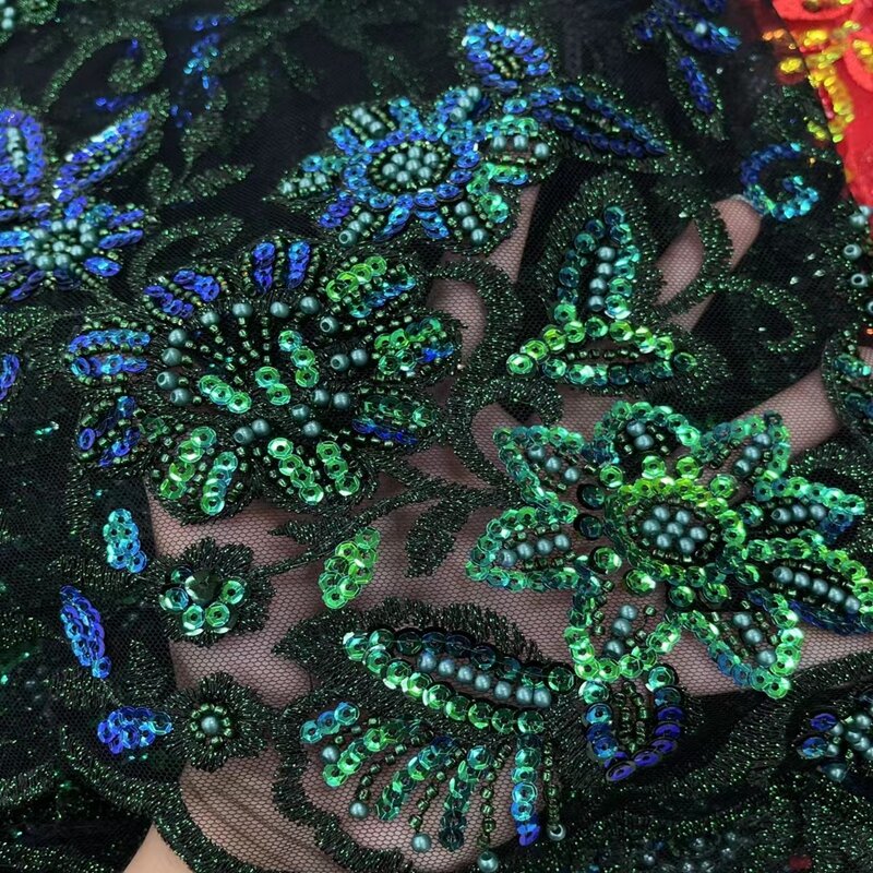 أحدث التطريز الترتر الفرنسية تول الدانتيل الأفريقي شبكة صافي النسيج 2022 النيجيري الملابس الخياطة القماش لباس عرضي 5 ياردة