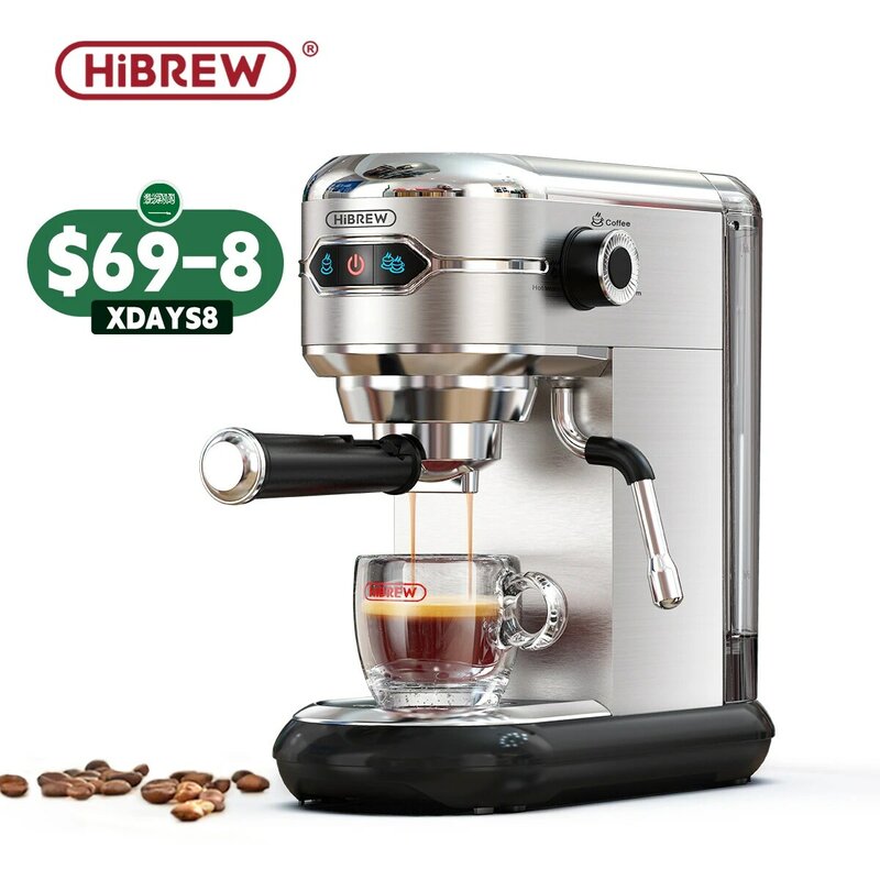 هيبيبر-اينوكس ماكينة صنع القهوة ، كافتيرا 19 بار ، شبه اتوماتيك ، سوبر سليم ايزي ، ماكينة اسبريسو كابتشينو بودر ، ماء ساخن ، H11