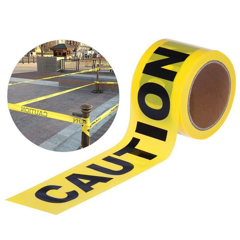 شريط تحذير أسود Yellow ، شريط أمان خطر ، حاجز تحذير البناء ، ومناسبة لاستخدام الشرطة في مكان العمل ، 100 م