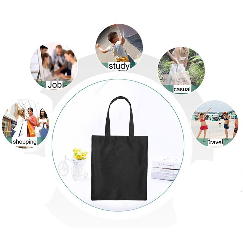 Canvas Shoulder Bag Women's Reusable Shopping Bags Ladies 2020 Fashion Handbags Storage Bag Food Printing Casual Tote for Girls