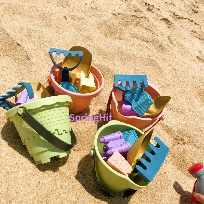 مجموعة ألعاب صيفية للأطفال مع طراز قلعة إنس على شاطئ البحر ألعاب قوالب مطاطية لرمال الكثبان الرملية مجموعات أدوات ألعاب حمام للأطفال لعبة سباحة للأطفال