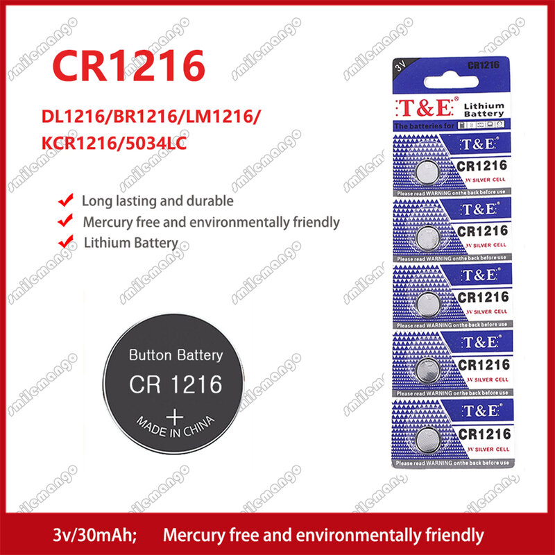 CR1216 بطارية زر ليثيوم ، BR1216 ، LM1216 ، DL1216 ، CR 1216 ، 5034LC ، ECR1216 ، عملة خلية ، بطاريات ساعة ، لعبة ، عن بعد ، 2-50 قطعة ، 3 فولت