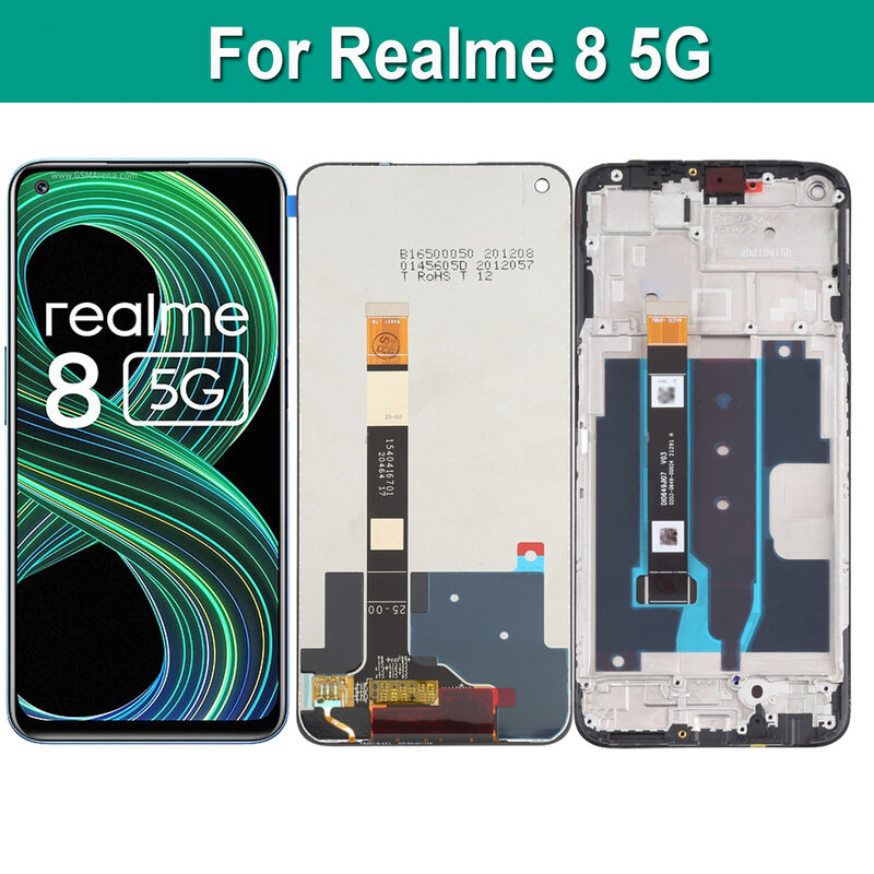 الأصلي شاشة الكريستال السائل مجموعة المحولات الرقمية لشاشة تعمل بلمس 6.5 "ل Realme 8 5G RMX3241 عرض إصلاح أجزاء