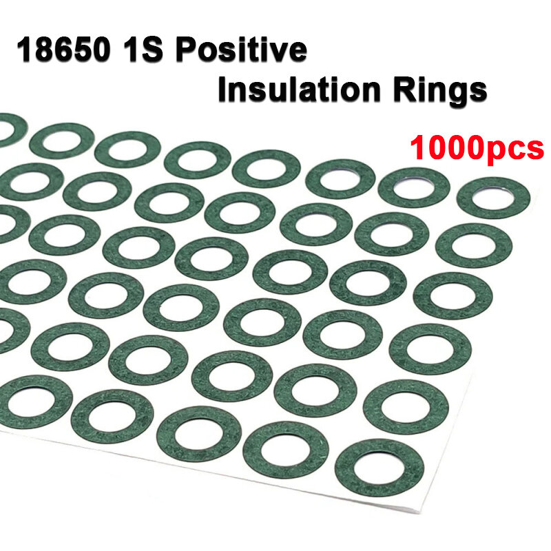 1000 قطعة 18650 1S بطارية إيجابية العزل حلقة لاصقة ورق مقوى لبطارية 18650