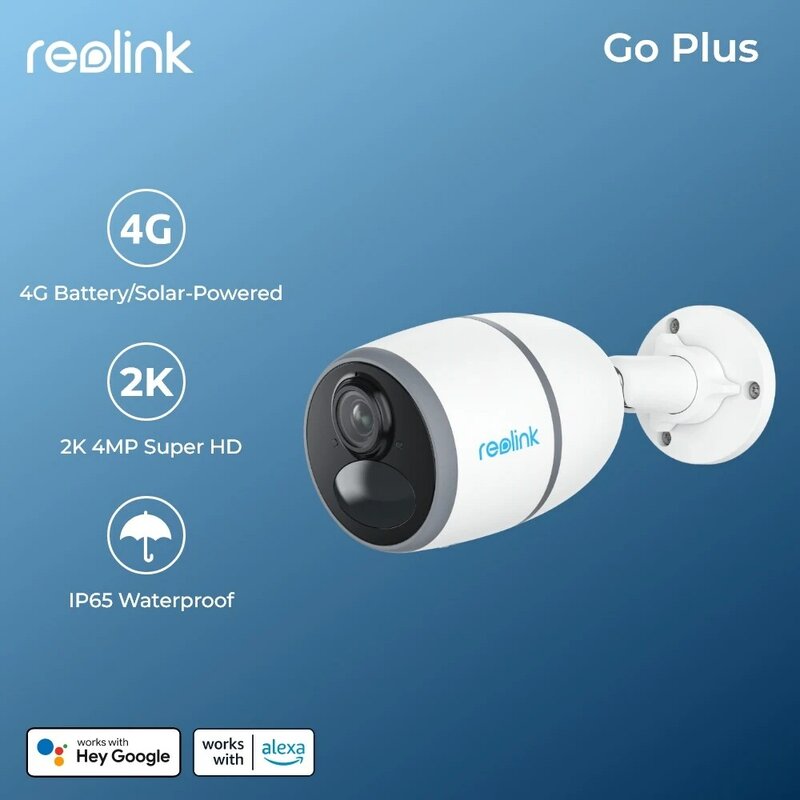 كاميرا IP للمراقبة بالفيديو من سلسلة Reolink-GO ، كاميرا شبكة بطاقة Sim 4G ، كشف السيارة البشرية LTE ، كاميرا أمنية ، بطارية 4MP