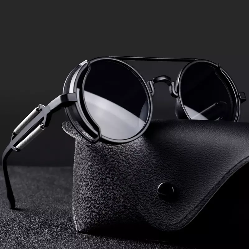 Vintage فاسق إطار دائري النظارات الشمسية الرجال نظارات نسائية عدسة صغيرة العلامة التجارية مصمم نظارات شمسية UV400 نظارات رياضية في الهواء الطلق المضادة للأشعة فوق البنفسجية