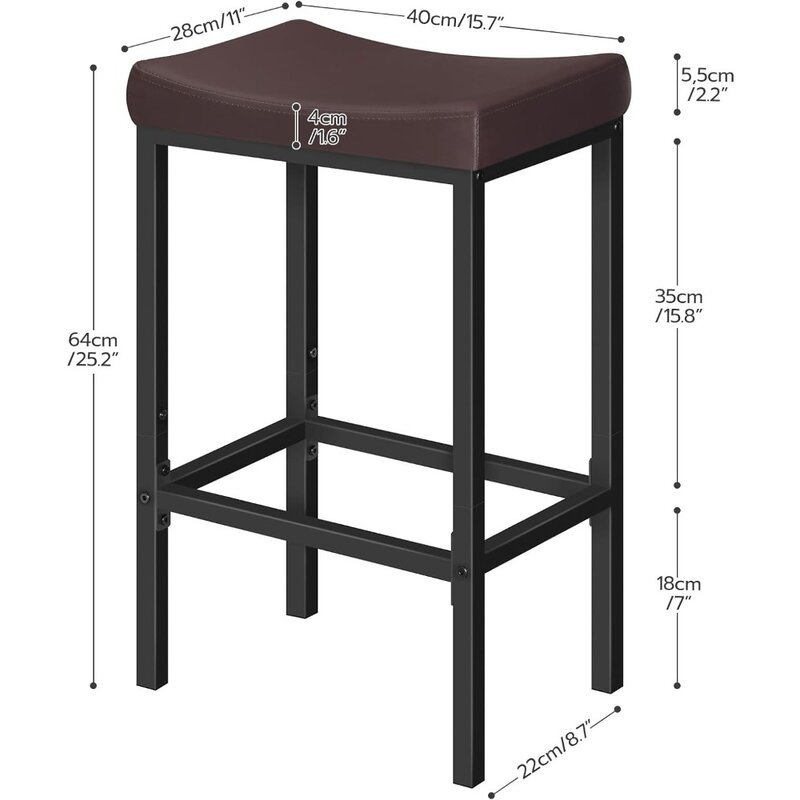 مقاعد بار مع سطح منحني ، ارتفاع ، كراسي المطبخ ، بوصة ، مجموعة من 2