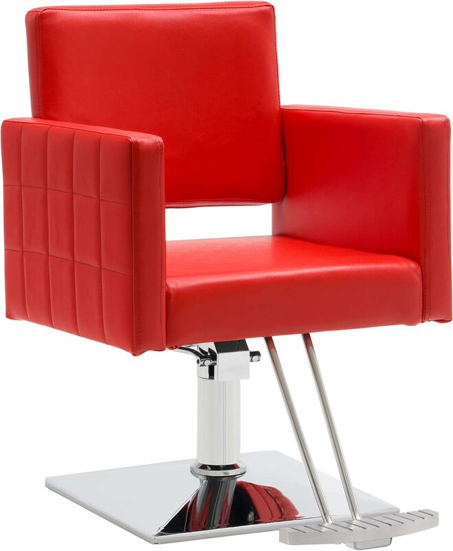 كرسي حلاقة-كرسي صالون تصفيف الشعر الكلاسيكي لمصففي الشعر ، كرسي حلاقة هيدروليكي ، معدات سبا للتجميل ، أحمر ، أو