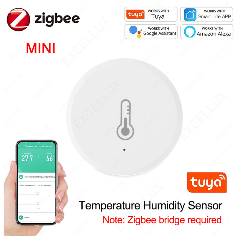جهاز استشعار درجة الحرارة والرطوبة Tuya-Zigbee ، جهاز مراقبة عن بعد ، تطبيق الحياة الذكية ، أمن المنزل ، يعمل مع اليكساس ، مساعد المنزل