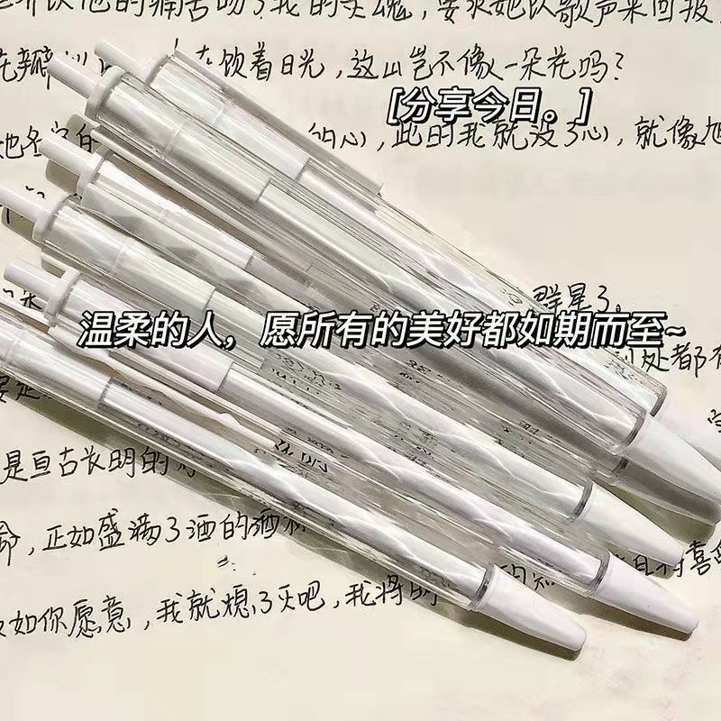 3 قطعة قابل للسحب الصحافة الكتابة القلم Kawaii شفاف اللون كريستال قلم حبر مكتب القرطاسية المدرسية 0.5 مللي متر اختبار أقلام هدية